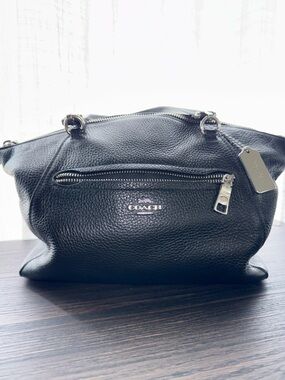 Coach Black Pebbled Leather Prairie Satchel 79997